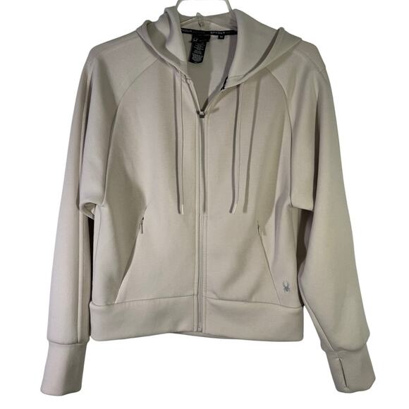 Spyder Women's M Raglan Cream Sleeve Zip Up Hoodie - Picture 1 of 4